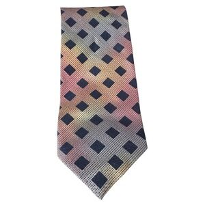 Vintage Gianni Versace Tie Silk Diamond Iridescent Geometric Pattern‎ Necktie